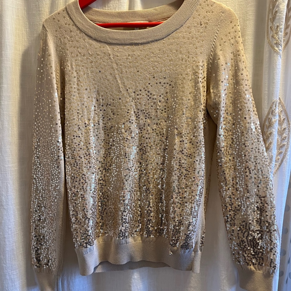 Patrizia Pepe Tan Sequenced Sweater